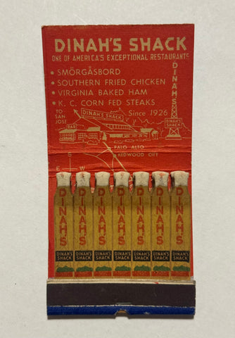 "Dinah’s Shack" Palo Alto, CA Vintage Feature Matchbook