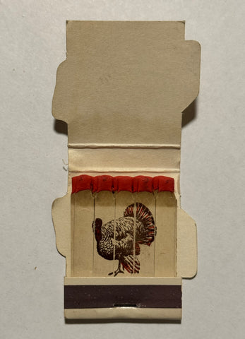 "Hartwig's Gobbler" Johnson Creek, Wisconsin Vintage Feature Matchbook with a Contour Cover