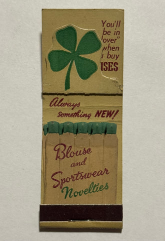 "Clover Blouses Inc." New York City, NY Vintage Feature Matchbook with a Pop-Up Display (B)