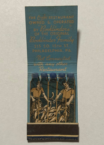 "Bookbinders Restaurant" Phila, PA Vintage Feature Matchbook