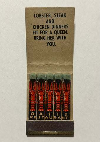 "Oasis Restaurant" Orange, CT Vintage Feature Matchbook