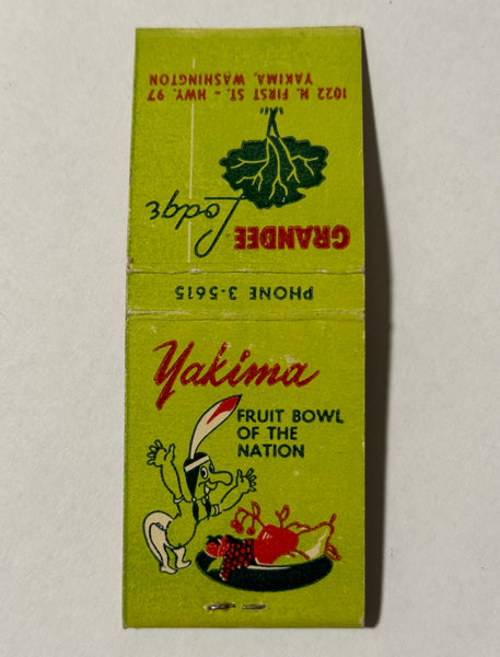 "Grandee Lodge" Yakima, WA Vintage Feature Matchbook