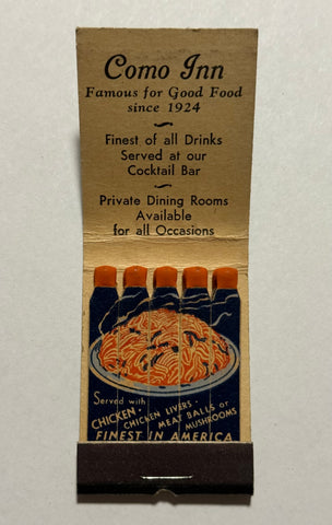 "Como Inn" Chicago, IL Vintage Feature Matchbook