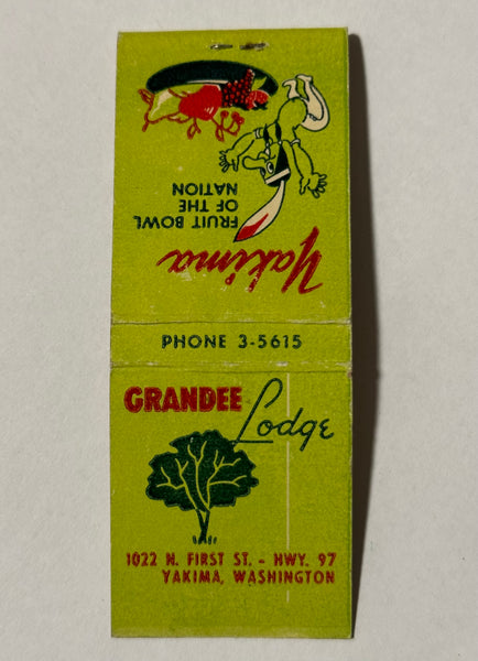 "Grandee Lodge" Yakima, WA Vintage Feature Matchbook