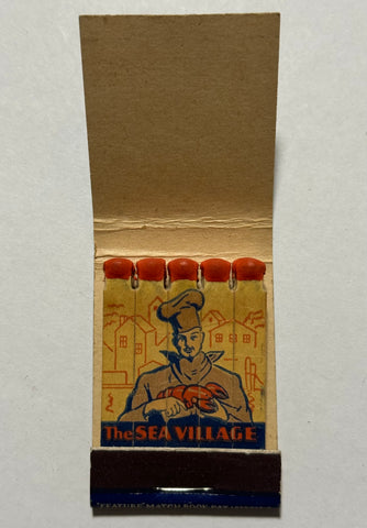 "The Sea Village" Stonington, CT Vintage Feature Matchbook with a Full-Length Cover