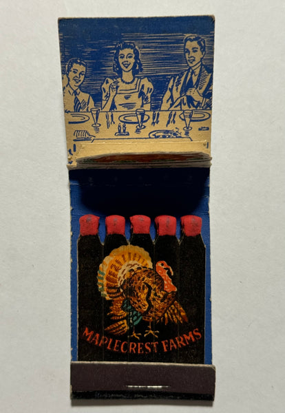 "Maplecrest Farms and Turkeys" Vintage Feature Matchbook with a Pop-Up Display!