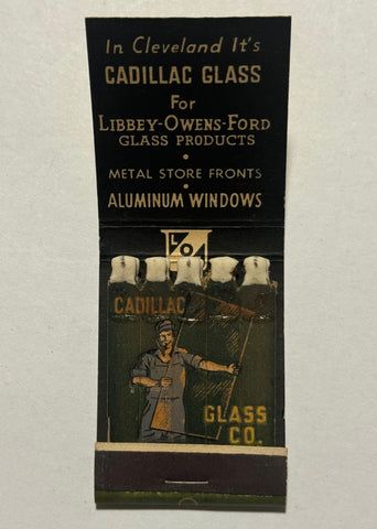 "Cadillac Glass" Cleveland, OH Vintage Feature Matchbook