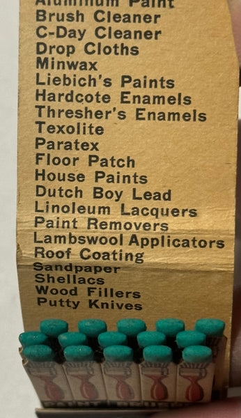 "Pretzer Paint Co." Cleveland,OH  Vintage Feature Matchbook