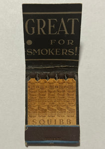 "Squibb Dental Cream" Vintage Feature Matchbook