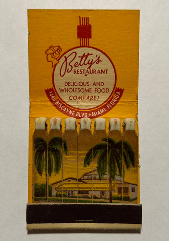 "Betty’s Restaurant" Vintage Feature Matchbook