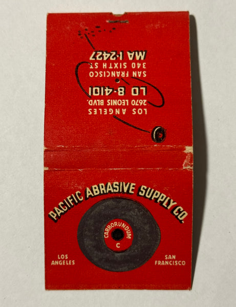 "Pacific Abrasive Supply Company" Vintage Feature Matchbook with a Spot Striker