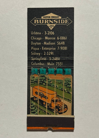 "Burnside Lines" Urbana, OH Vintage Feature Matchbook