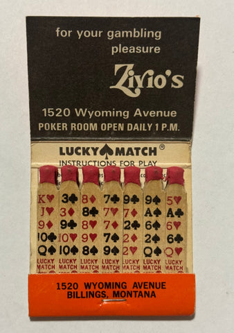 "Zivio’s Lounge and Liquor Store" Vintage Feature Matchbook