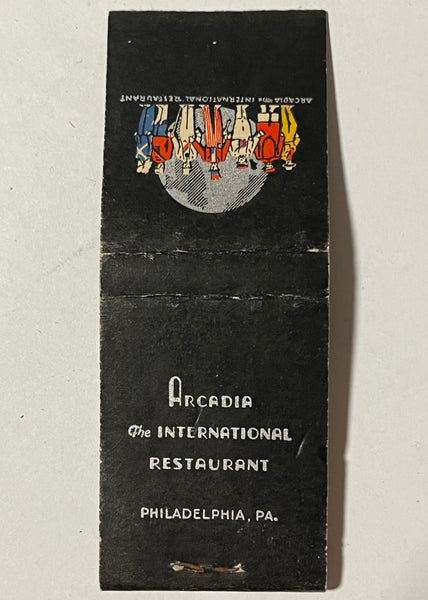 "Arcadia The International Restaurant" Vintage Feature Matchbook