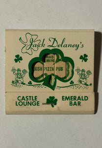 "Jack Delaney’s Irish Pizza Pub" Laurel, MD Vintage Feature Matchbook with a Knot-Hole Cover!