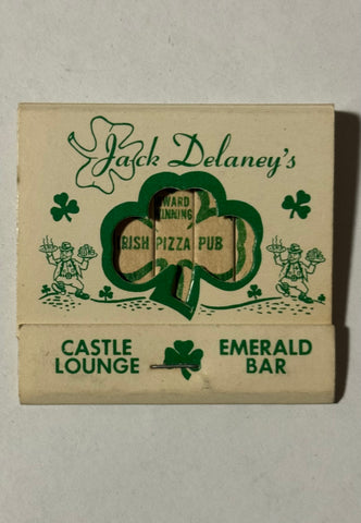 "Jack Delaney’s Irish Pizza Pub" Laurel, MD Vintage Feature Matchbook with a Knot-Hole Cover!