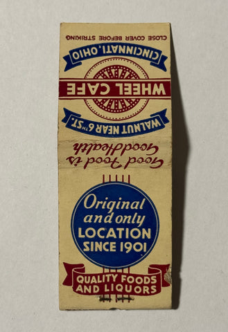 "Wheel Cafe" Cincinnati, OH Vintage Feature Matchbook