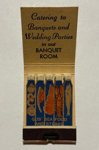 "Gus' Restaurant and Cocktail Lounge" Kansas City, MO Vintage Feature Matchbook (B)