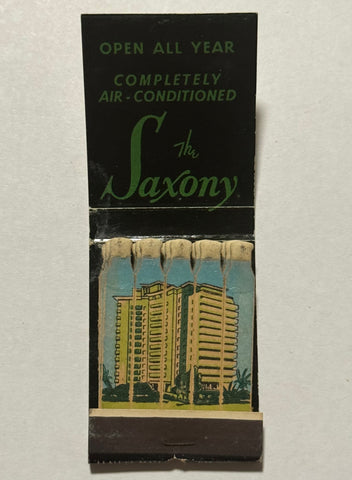 "The Saxony Hotel" Miami Beach, FL Vintage Feature Matchbook