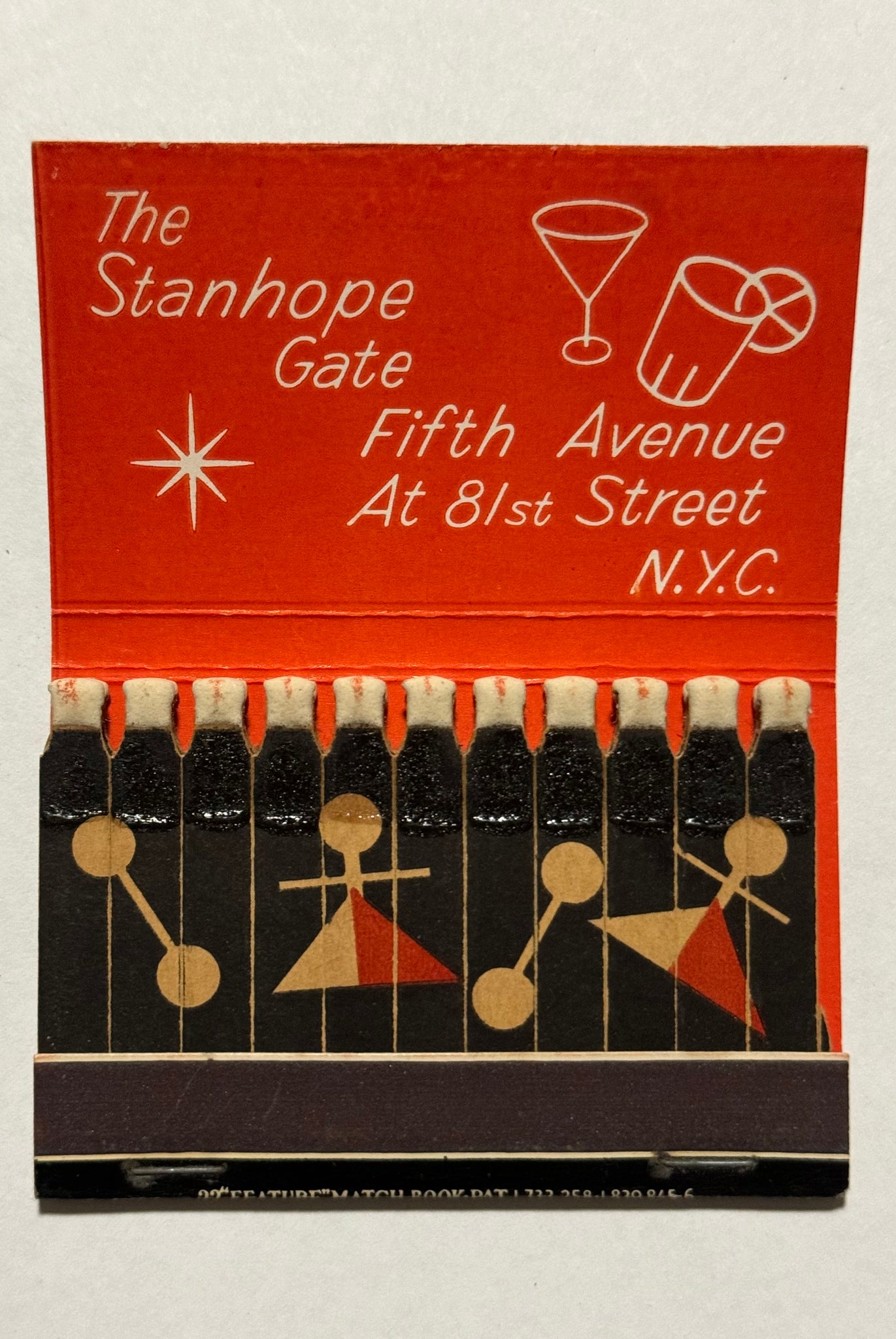 "The Stanhope Gate" New York City Vintage Feature Matchbook