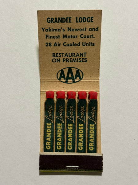 "Grandee Lodge" Yakima, WA Vintage Feature Matchbook