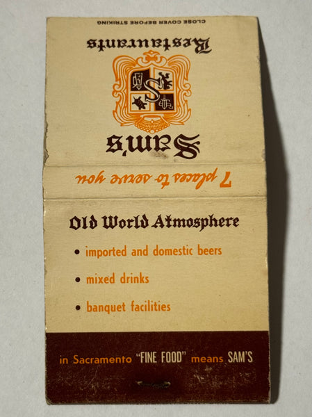 "Sam’s Restaurants - Rancho Villa" Vintage Feature Matchbook