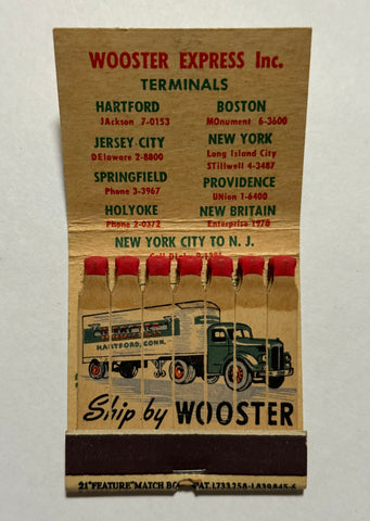 "Wooster Express Inc." Hartford, CT Vintage Feature Matchbook