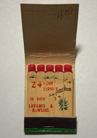 "Dunn’s Coffee Shop" Laramie, WY Vintage Feature Matchbook