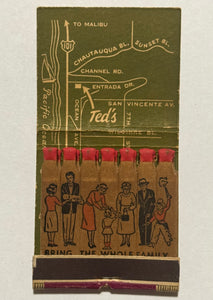 "Ted's Grill and Cocktails" Santa Monica, CA Vintage Feature Matchbook