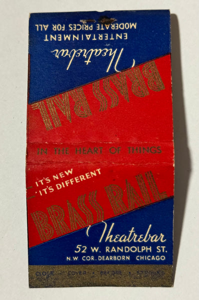 "Brass Rail Cocktail Lounge" Chicago, IL Vintage Feature Matchbook