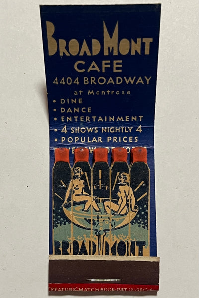 "Broadmont Cafe" Vintage Feature Matchbook
