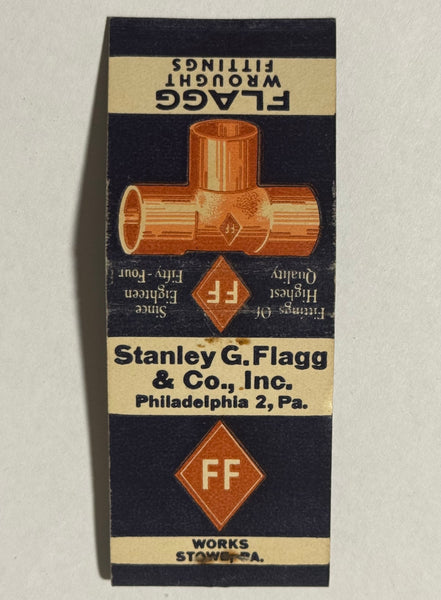 "Flagg Fittings Products" Phila, PA Vintage Feature Matchbook