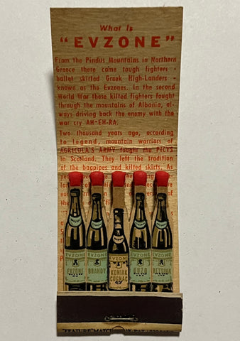 "Evzone Wines" Vintage Feature Matchbook