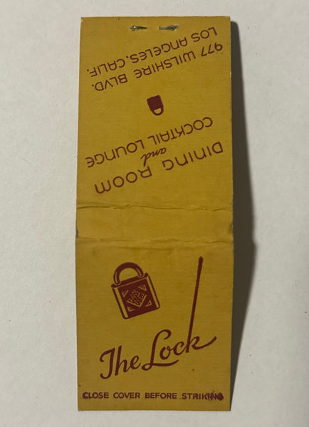 "The Lock" Los Angeles, CA Vintage Feature Matchbook