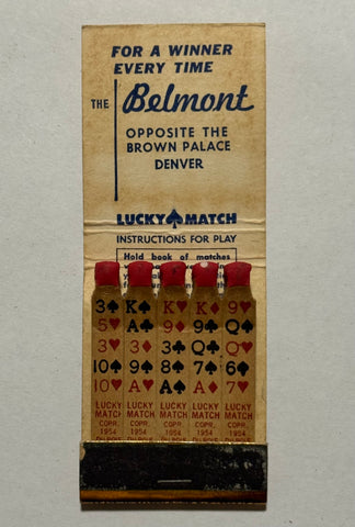 "The Belmont Restaurant" Vintage Feature Matchbook