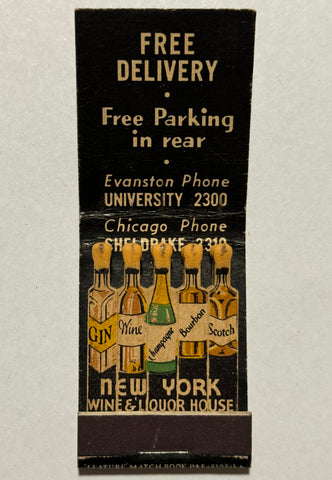 "New York Wine and Liquor House" Vintage Feature Matchbook