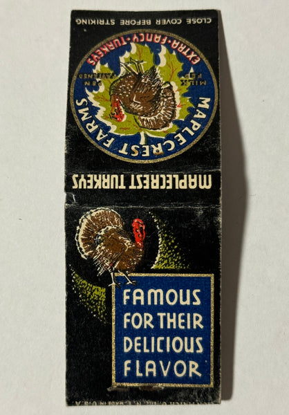 "Maplecrest Farms and Turkeys" Vintage Feature Matchbook with a Pop-Up Display!