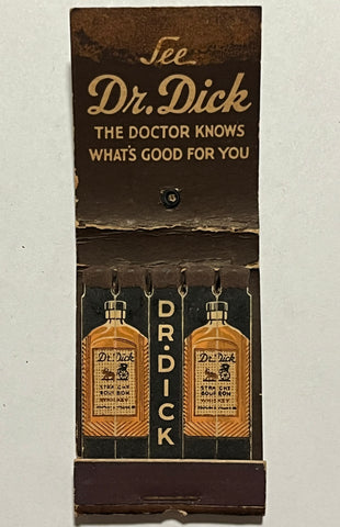 "Dr. Dick Whiskey" Vintage Feature Matchbook