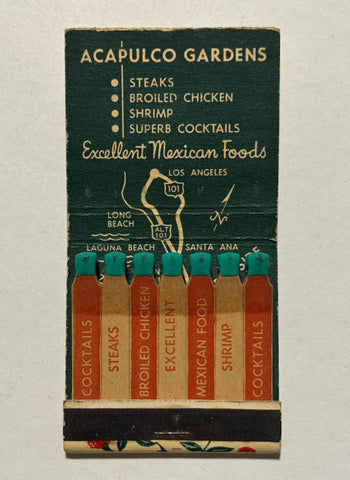 "Acapulco Gardens" Vintage Feature Matchbook