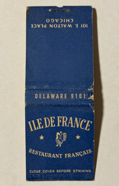 "Ile de France Restaurant" Chicago, IL Vintage Feature Matchbook