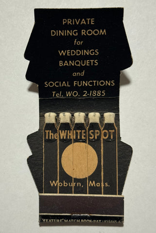 "The White Spot Restaurant" Woburn Mass. Vintage Feature CONTOUR Matchbook