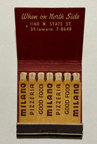 "Milano Italian Food" Vintage Feature Matchbook