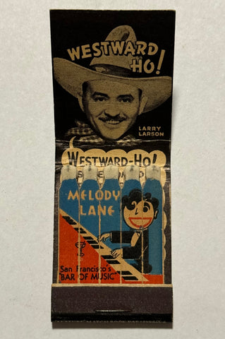 "Melody Lane Western" San Francisco, CA Vintage Feature Matchbook