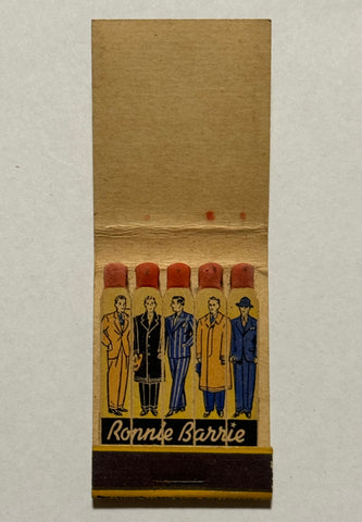 "Ronnie Barrie Clothes Aaron Glazer - Larson Clothing Co." Ft. Dodge, Iowa Vintage Feature Matchbook