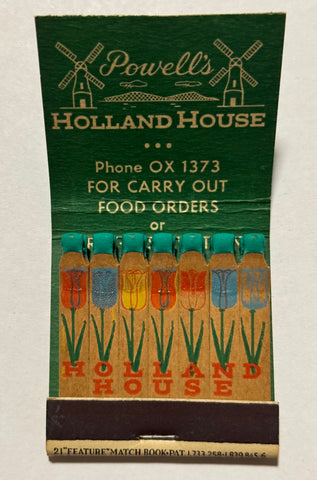 "Powell’s Holland House" Dayton, OH Vintage Feature Matchbook