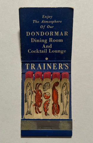 "Trainer’s Seafood" Quakertown, PA Vintage Feature Matchbook