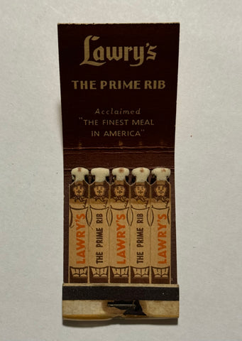 "Lawry’s Prime Rib" Beverly Hills, CA Vintage Feature Matchbook