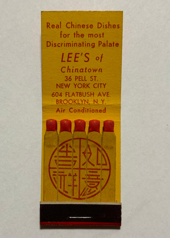 "Lee’s of Chinatown" Vintage Feature Matchbook