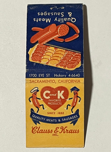 "Clauss & Kraus" Vintage Feature Matchbook