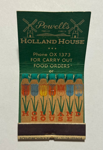 "Powell’s Holland House" Dayton, OH Vintage Feature Matchbook (B)